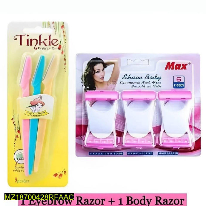 Eyebrow and body razors for women pack of 2