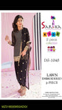 2 pcs embroidered lawn kids suit