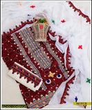 3 pcs fancy ajrak unstitched suit