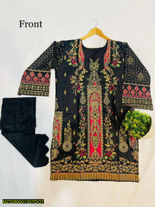 2 pcs 3d black printed stitched suit