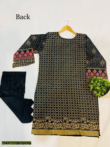 2 pcs 3d black printed stitched suit